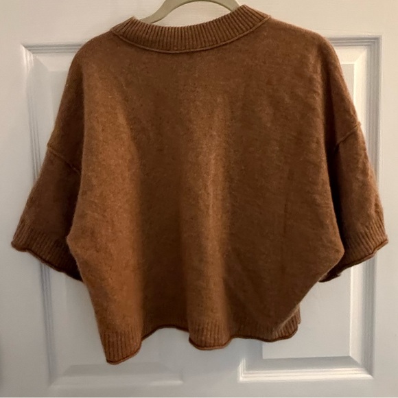 Anthropologie The Cashmere Collection Tan Cropped Sweater - Picture 3 of 4